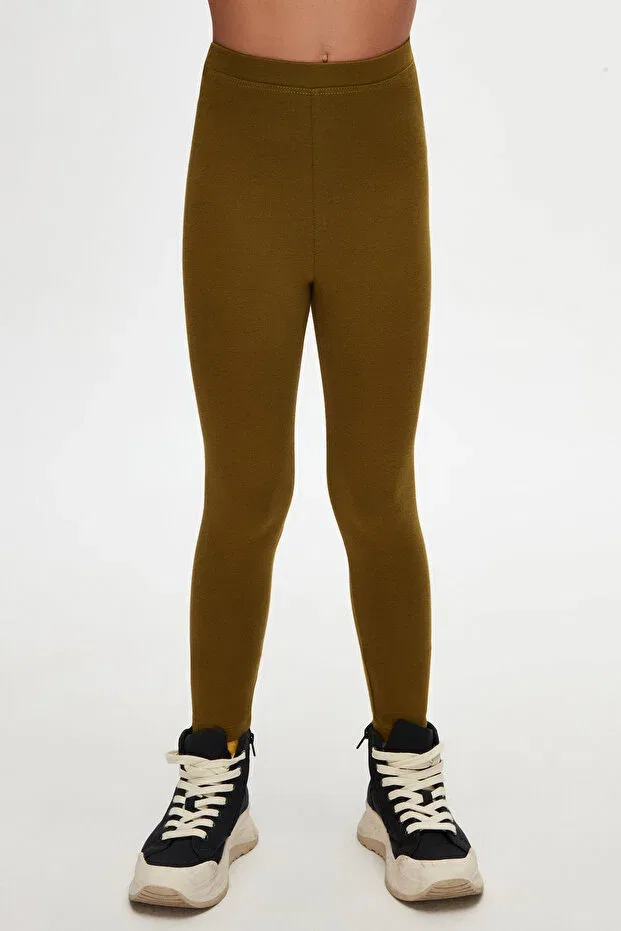 Детские леггинсы для девочек хлопковые Basics Lovetti, Nutria — фото 2