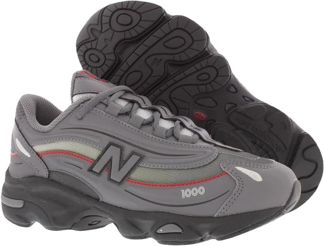 Детские кроссовки для девочек New Balance 1000 GS, Grey/Red-Grey — фото 4