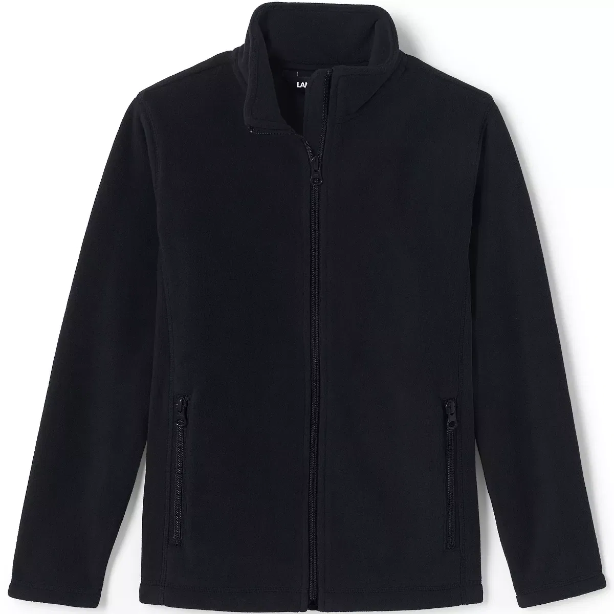 Детский флисовый жакет на молнии Mid-Weight Fleece Jacket Lands' End, Black