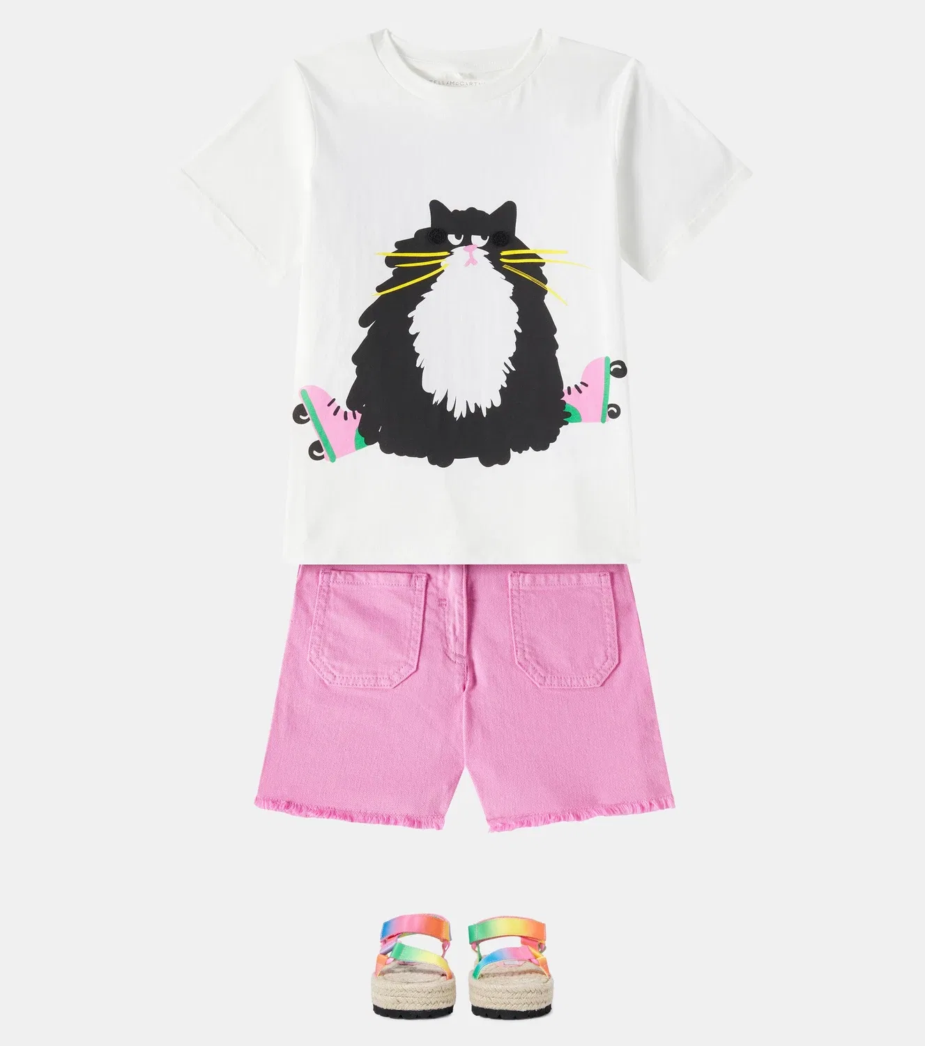 Шорты джинсовые с накладными карманами Donsje Bo Stella Mccartney Kids, розовый — фото 2
