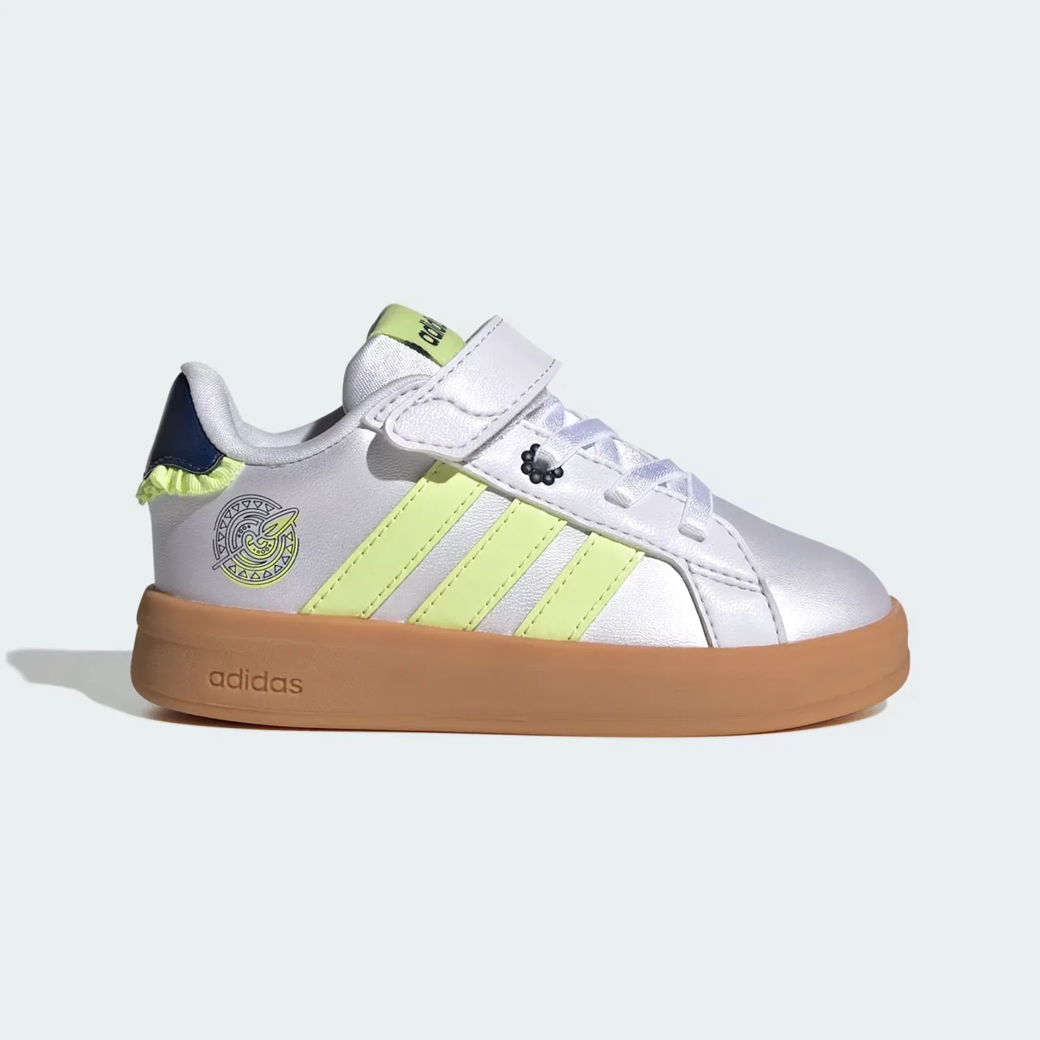 Детские кроссовки на липучках Disney Grand Court 3.0 Adidas Sportswear, Frozen Purple/Semi Frozen Lemon/Gum