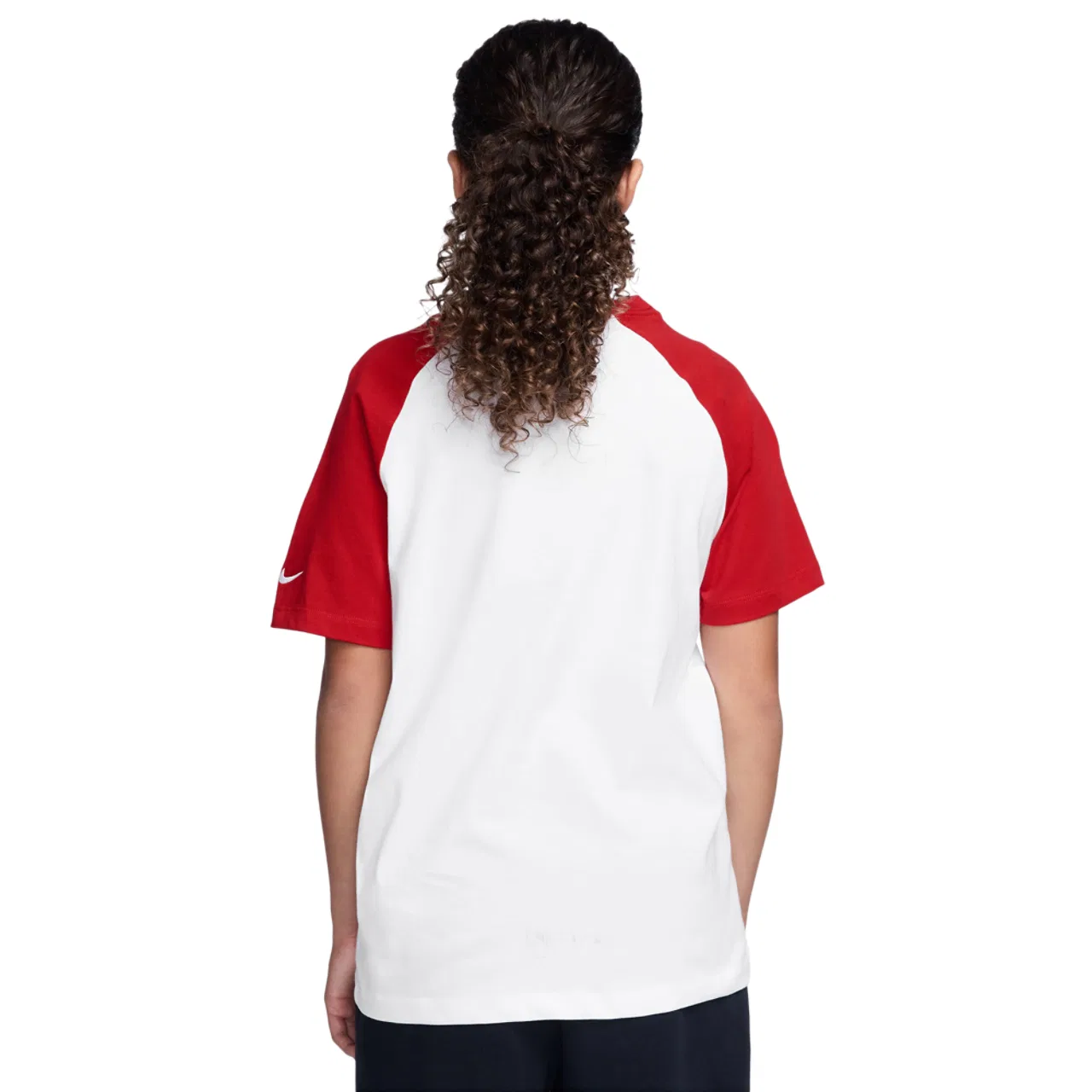 Футболка для мальчиков NSW Tee Raglan Script Nike, белый/красный — фото 2