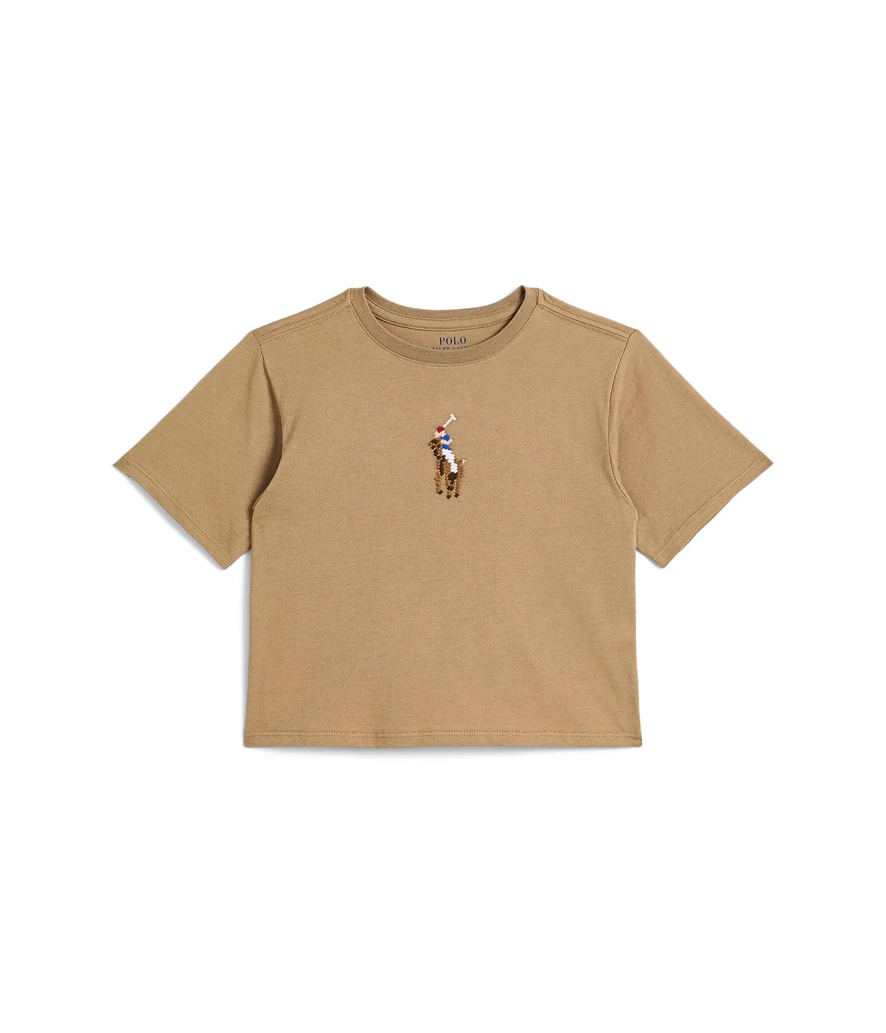 Футболка свободного кроя из хлопкового трикотажа Big Pony (для детей постарше) Polo Ralph Lauren Kids, Camel