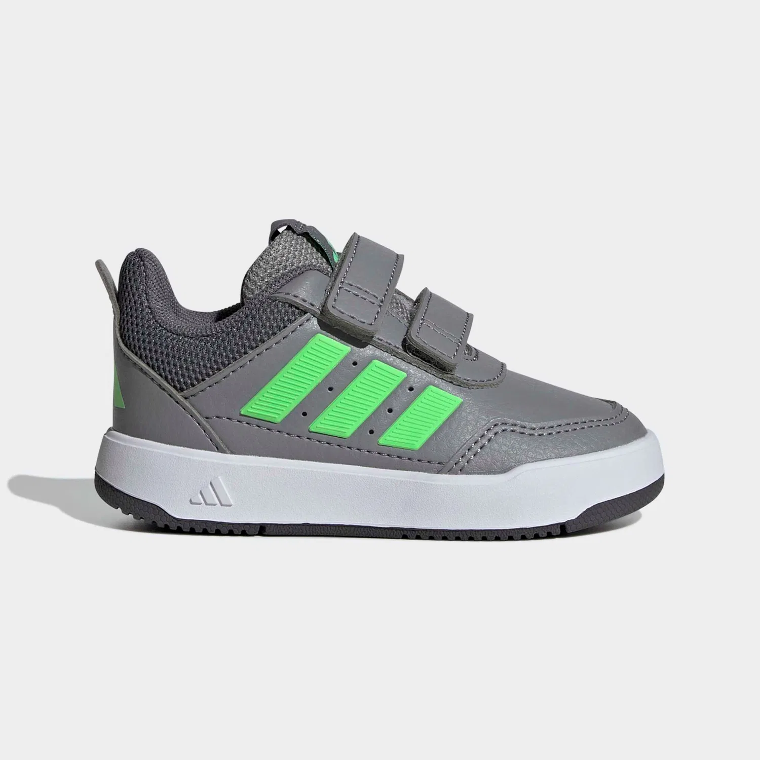 Детские кроссовки с липучками Adidas Sportswear, Grey Three/Lime Burst/Grey Five — фото 2