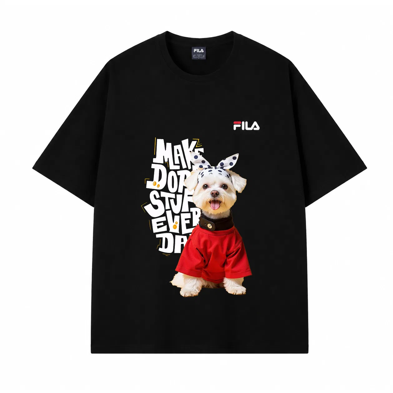 Футболка детская с круглым вырезом FILA, Черный — фото 3