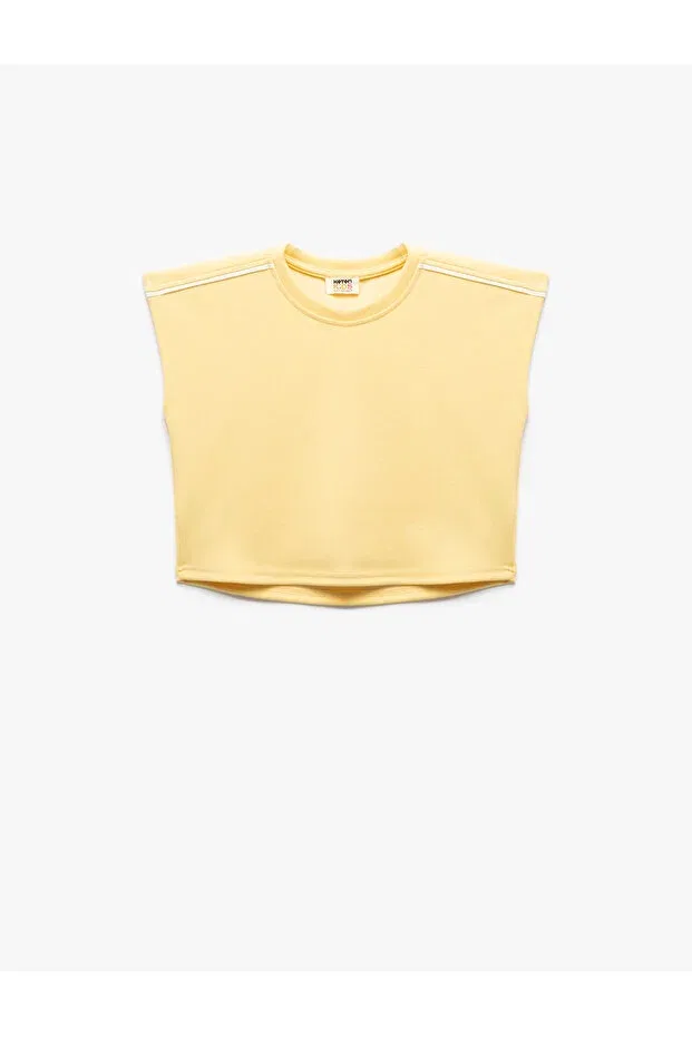 Детское для девочек базовое укороченное футболка Koton, Yellow