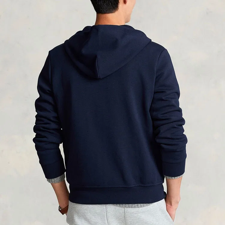 Мужской худи на молнии с вышивкой Polo Ralph Lauren, Navy Blue — фото 4