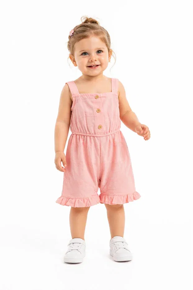 Детский комбинезон для девочек льняной Harika Kids, Pink