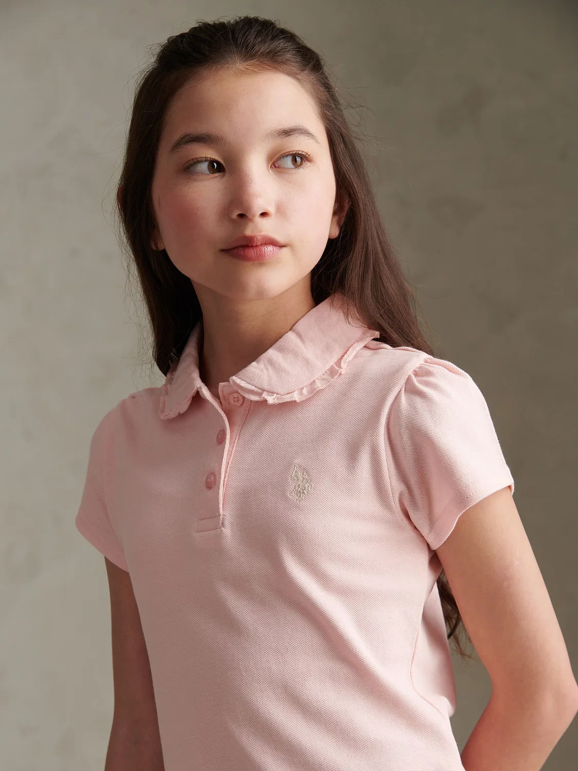 Поло с оборкой U.S. Polo Assn, розовый — фото 2