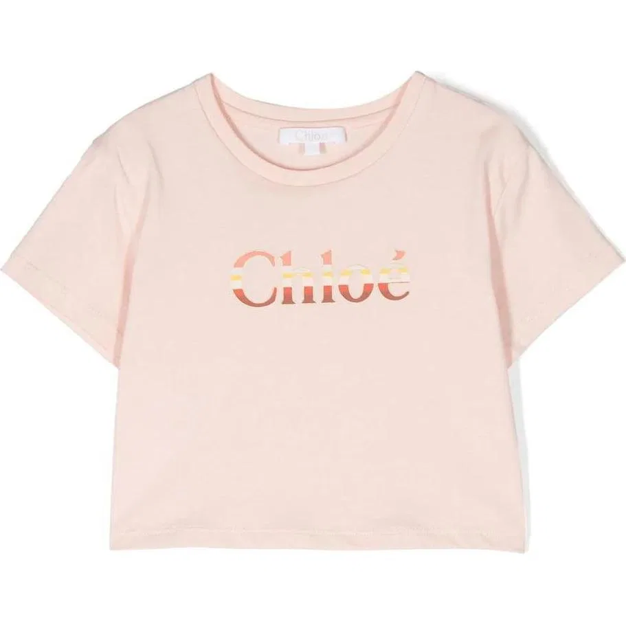 Детская футболка с круглым вырезом Chloé, Pink
