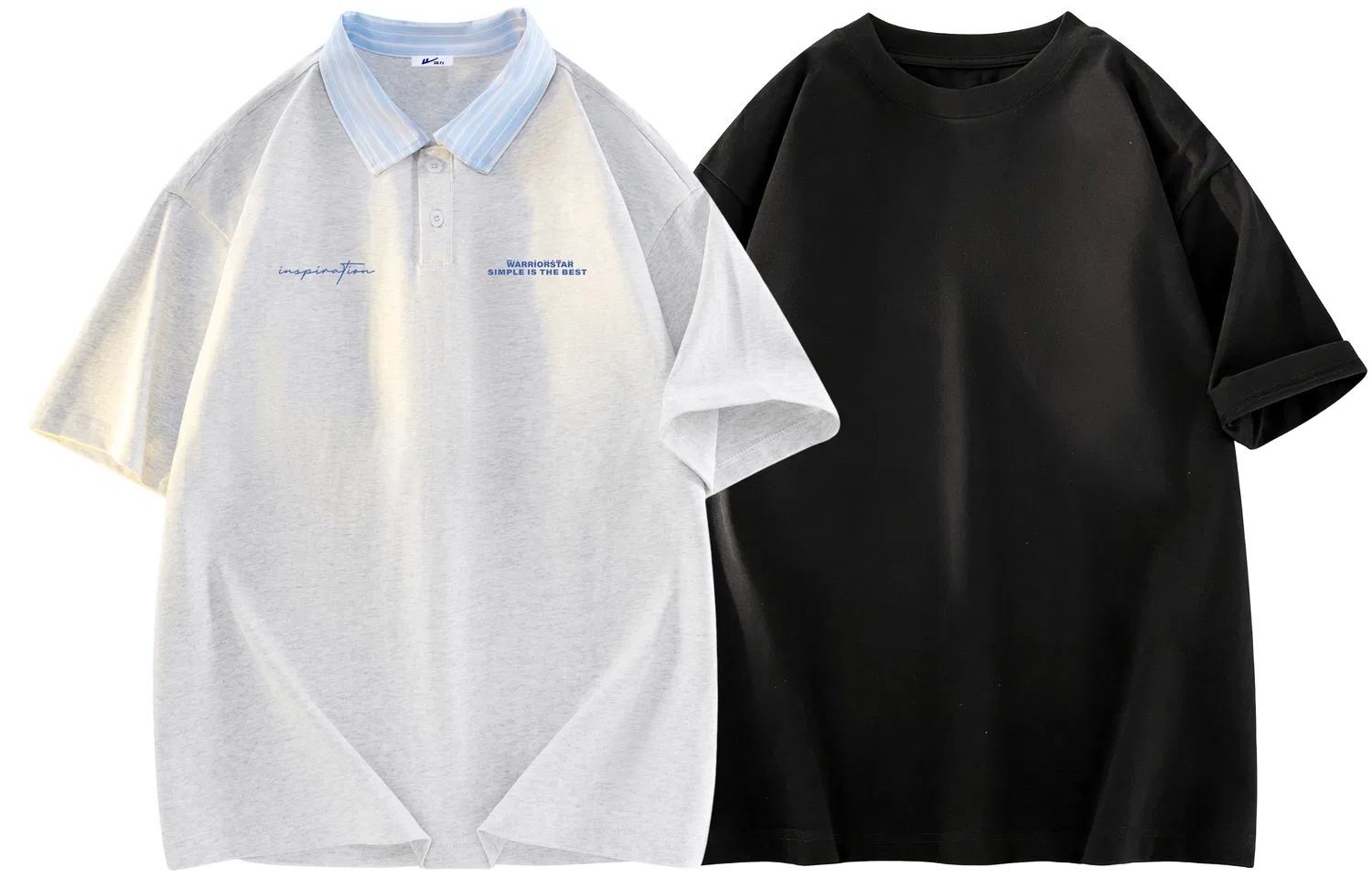 Детская футболка с коротким рукавом Light Gray+Cooling Sensation Pure Black T WARRIOR