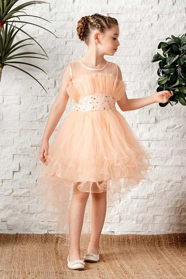Детское платье для девочек хлопковое Long train tutu strappy girl's filira dress mnk0584 Mnk Baby&Kids, Somon — фото 3