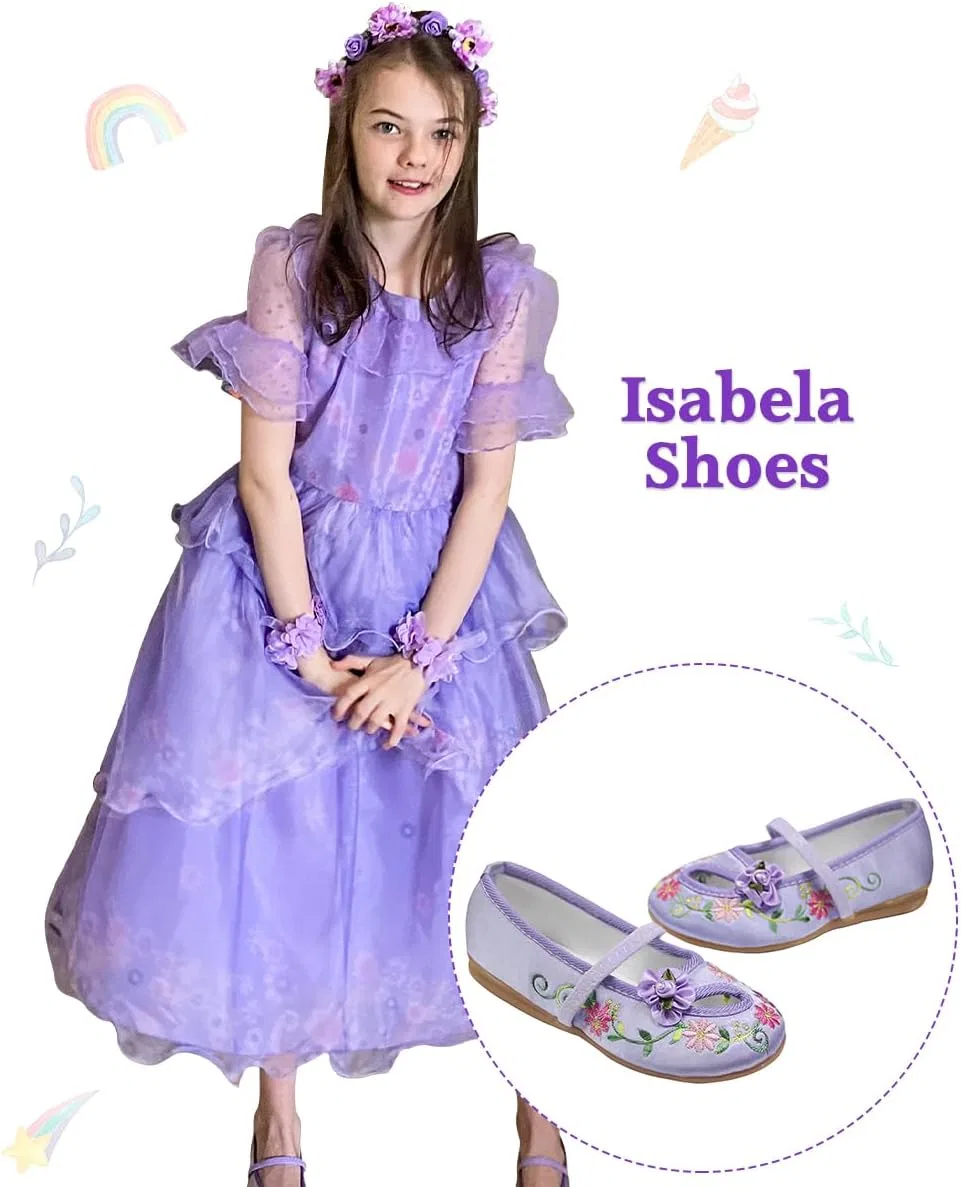 Детские балетки для девочек с вышивкой Mirabel Isabela CCJRLM, Purple — фото 2