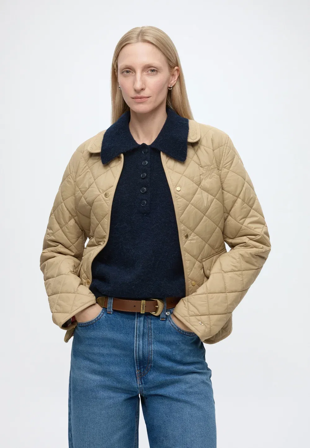 Теплая стеганая куртка LW - легкая стеганая куртка Tommy Hilfiger, Camel — фото 4