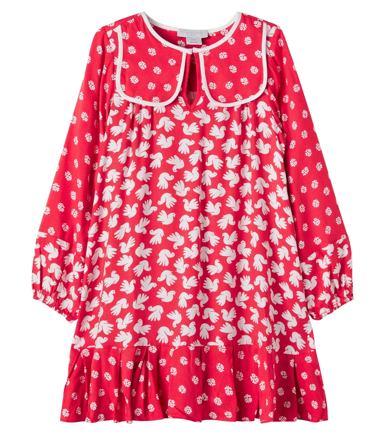 Платье с принтом и рюшами Stella McCartney Kids, красный