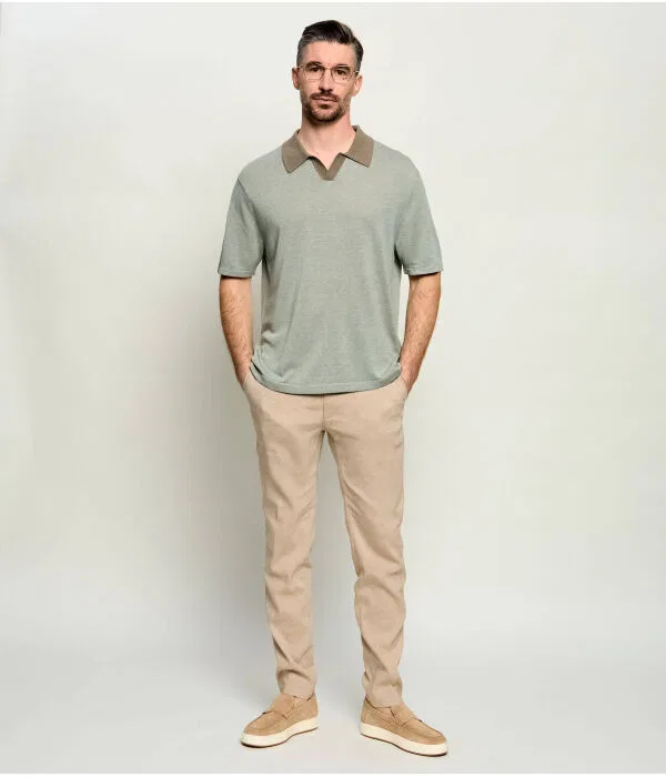 Мужское поло свободного кроя из льняной смеси Polo Johny Calvin Klein, Pistacchio — фото 2
