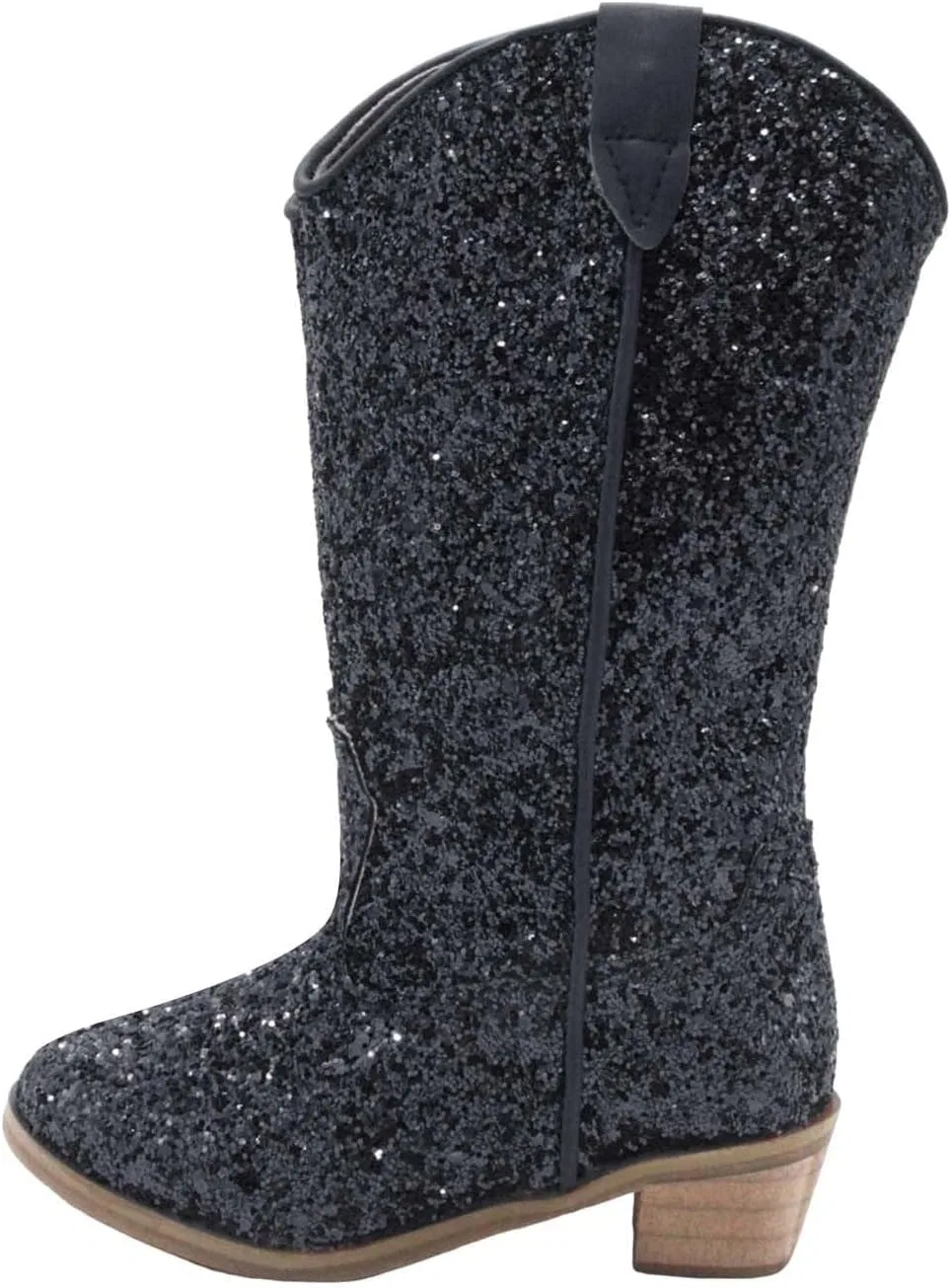Детские сапоги для девочек с принтом из стразов Rhinestone Sparkly Girls Cowboy Boots, Black