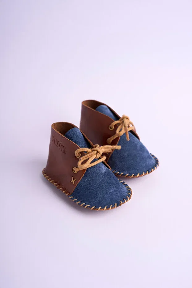 Детские ботинки для новорожденных с принтом Mini Fashion Kit - Baby First Step Shoe Kit Gossta, Navy Blue