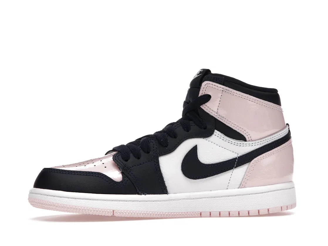 Детские кроссовки высокие с принтом Jordan 1 Retro High OG Atmosphere, Atmosphere/Obsidian-Laser Pink-White — фото 3