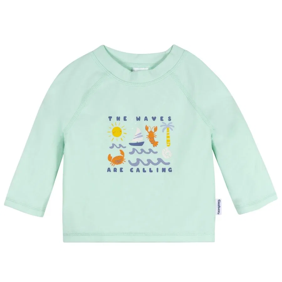 Комплект из рашгарда и плавок с длинным рукавом USA Gerber, Green Stamps — фото 4