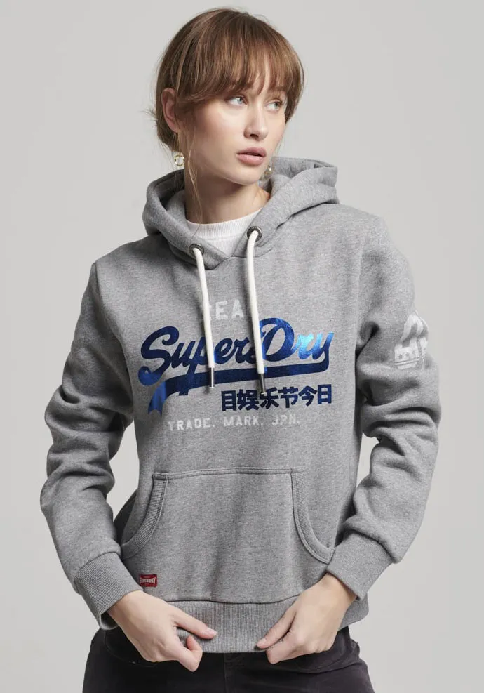 

Толстовка с капюшоном Superdry "VINTAGE VL ATHLETIC HOOD", серый