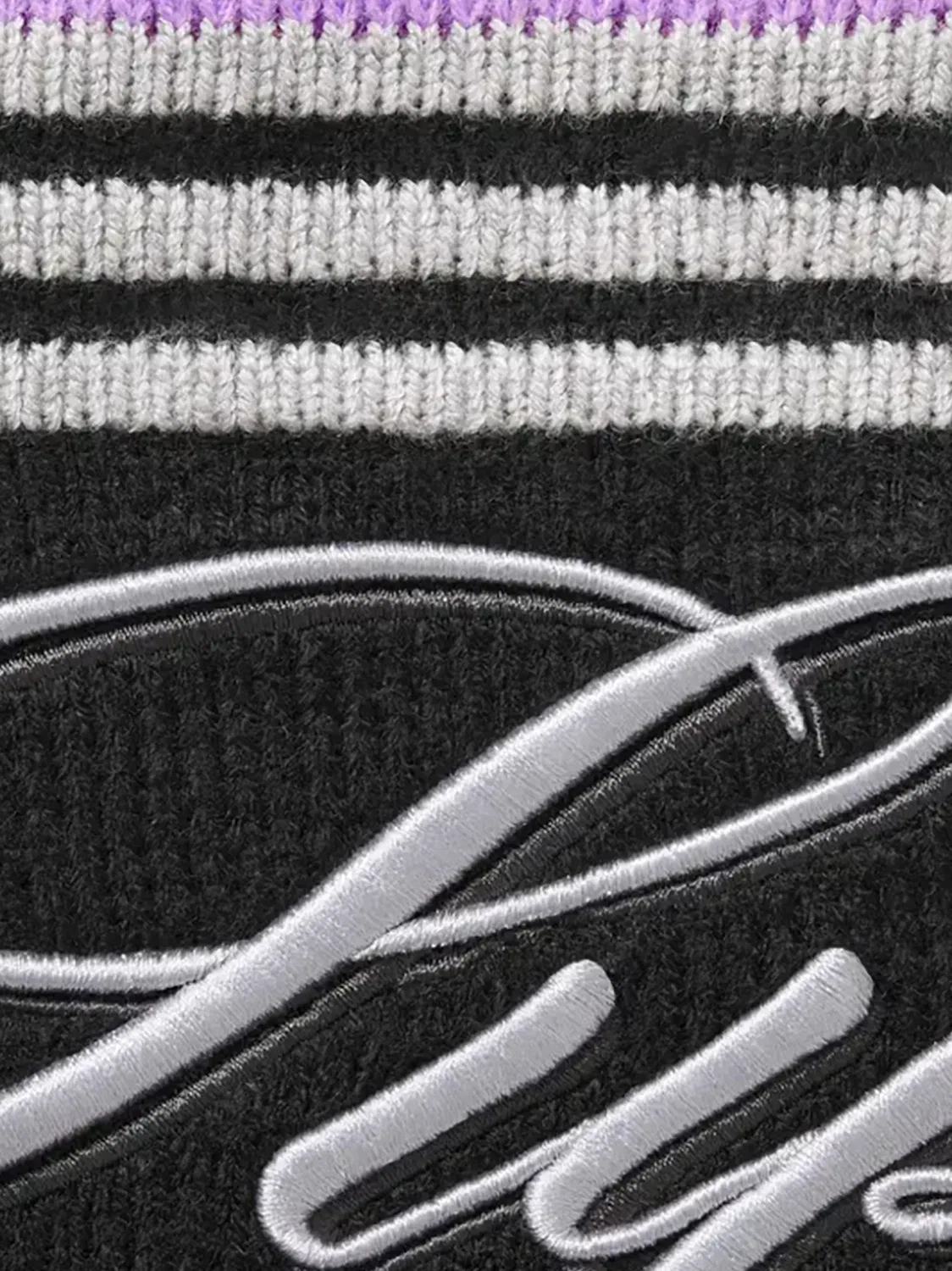 Свитер Script Stripe с воротником на молнии Supreme, фиолетовый — фото 2
