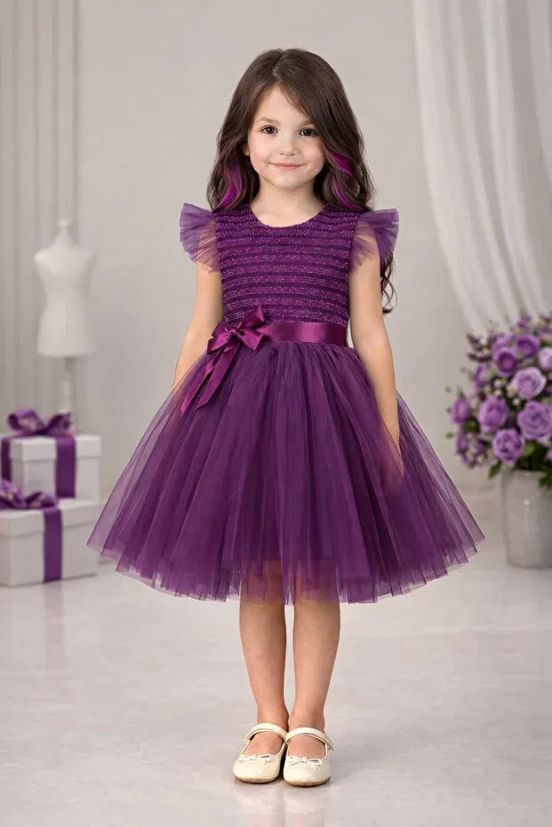 Детское платье для девочек с пайетками Rumi Kids, Purple