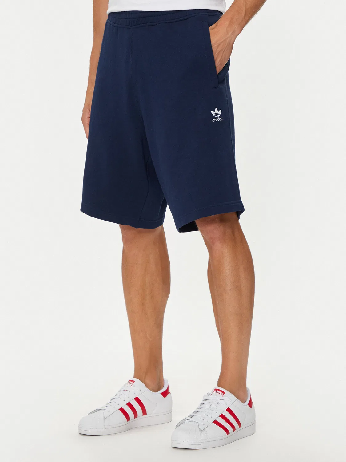 Мужские спортивные шорты стандартного кроя Essentials Trefoil Adidas, темно-синий