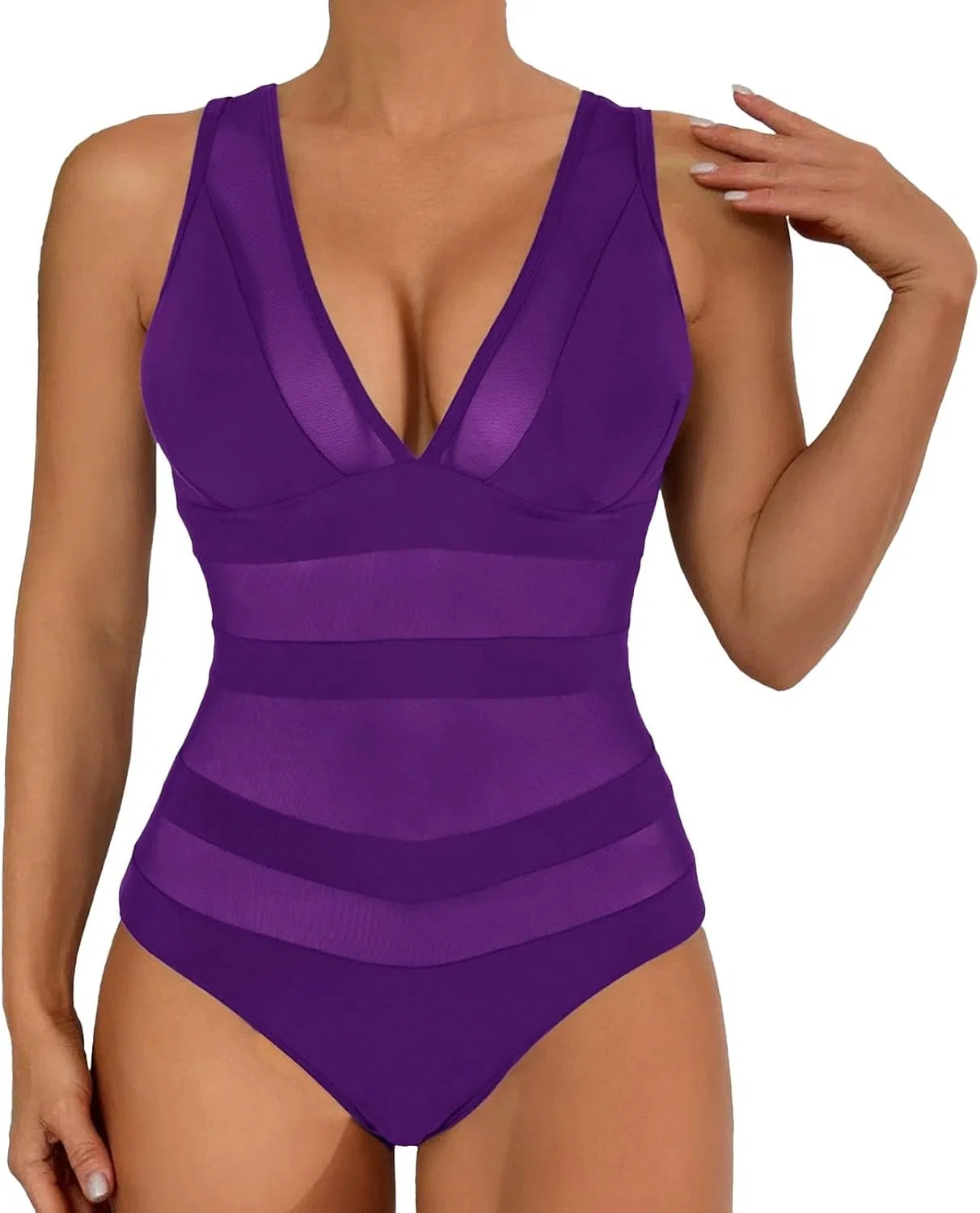 Женский цельный купальник с эффектом утяжки Slim Fit, Purple