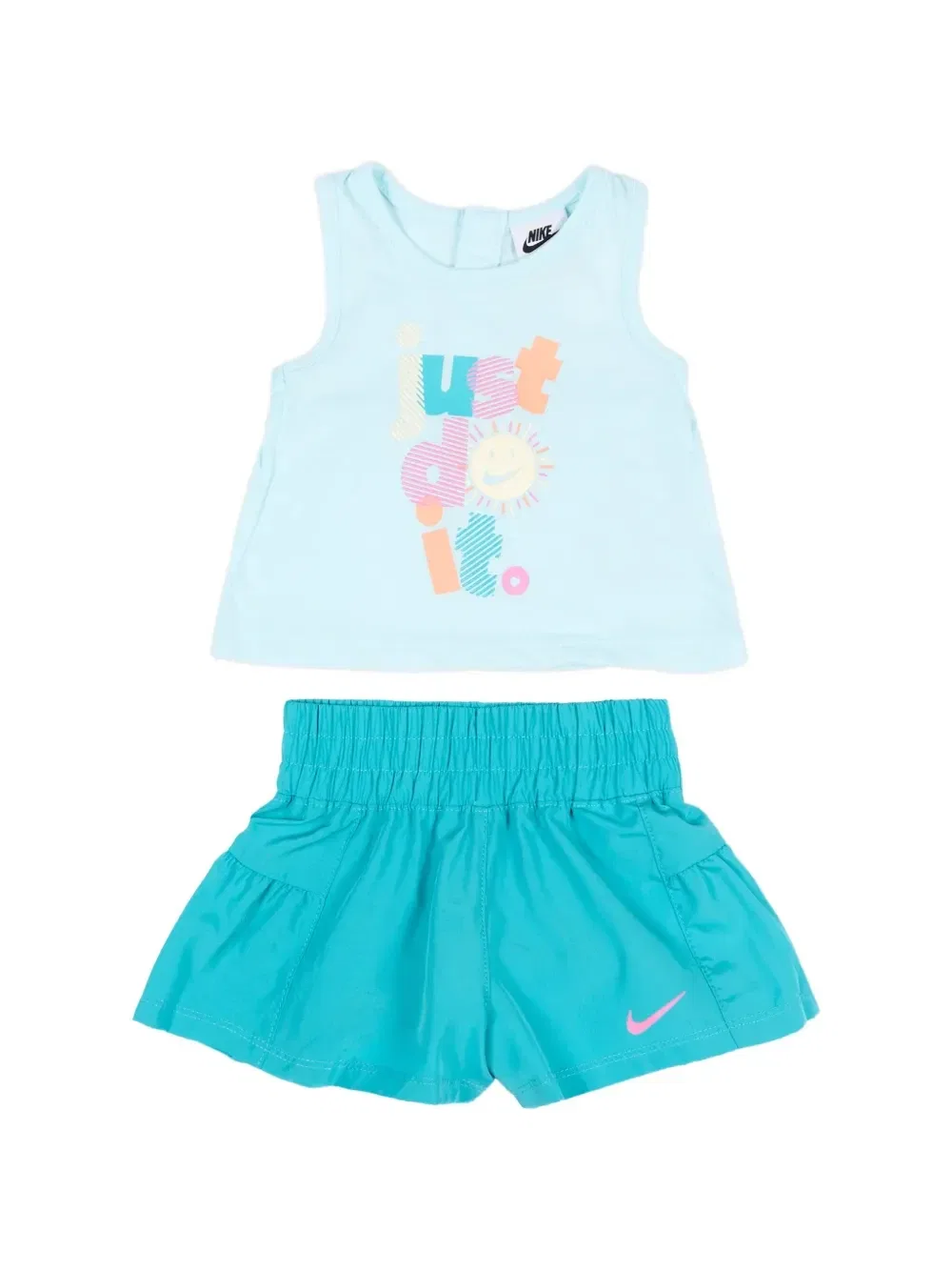 Комплект из шорт с графическим принтом и оборками Nike Kids, синий