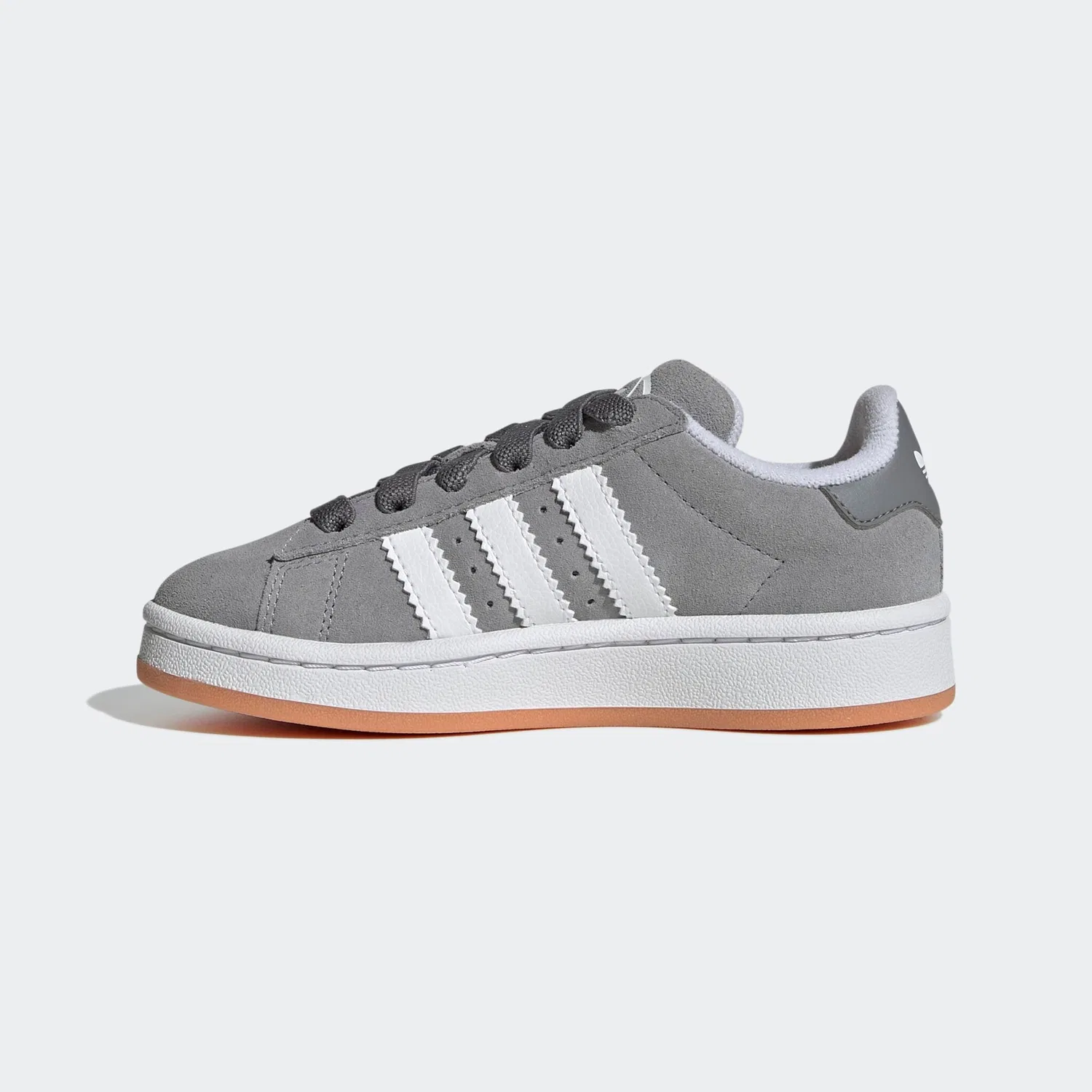 Детские кожаные кроссовки с эластичной шнуровкой Adidas Originals, Grey Three/White — фото 2