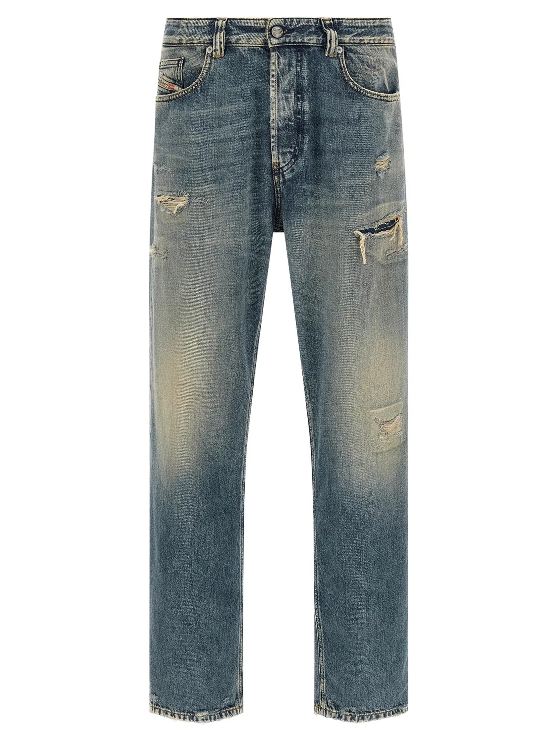 Мужские джинсы зауженные с потертостями D-Macs Diesel, Blue