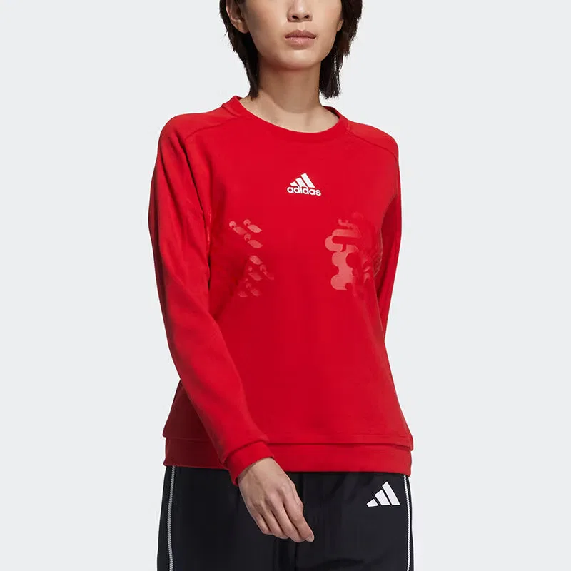 Свитшот с принтом CNY Adidas, красный — фото 3