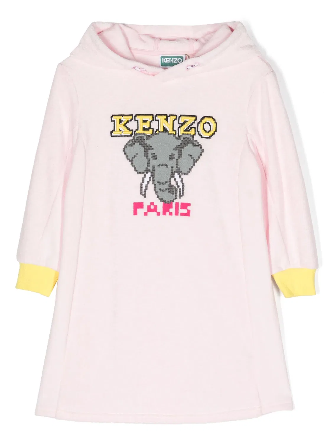 Платье-худи с графическим принтом Kenzo, розовый
