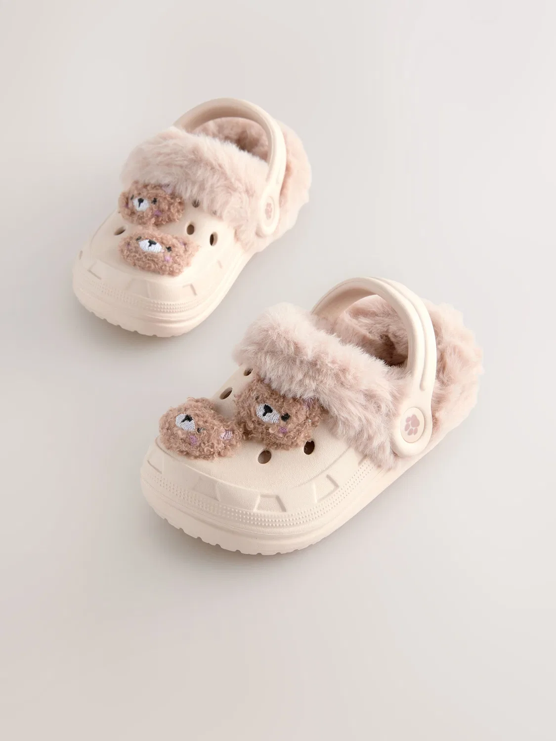 Тапочки-клоги с подкладкой из искусственного меха, Neutral Bear Next, нейтральный бежевый