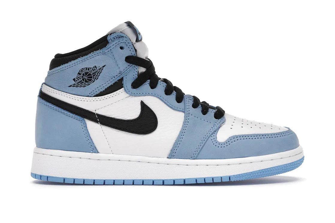 Детские кроссовки с перфорацией Jordan 1 Retro High OG Jordan, White/University Blue-Black