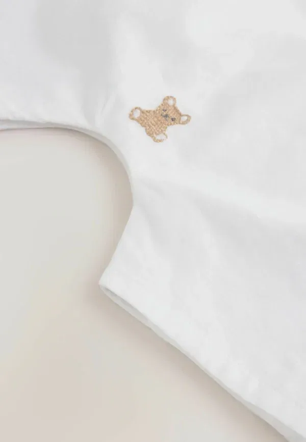 Комплект из боди и брюк с вышивкой медведя Next white embroidered bear, белый — фото 4