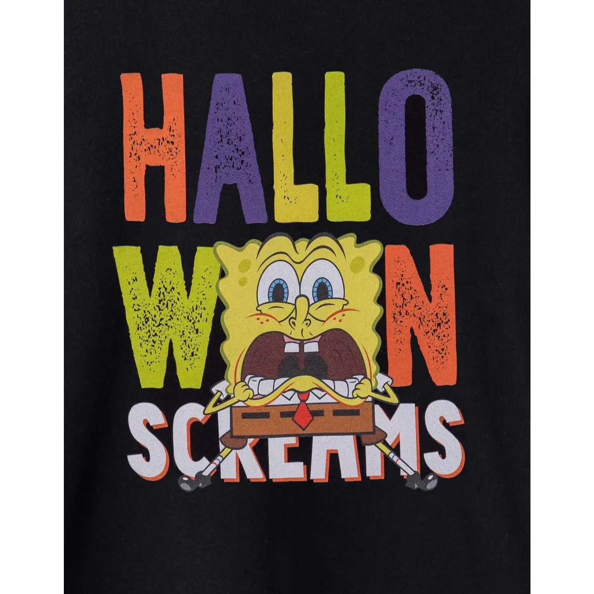 Детская футболка с коротким рукавом Halloween Screams Spongebob Squarepants, Black — фото 2