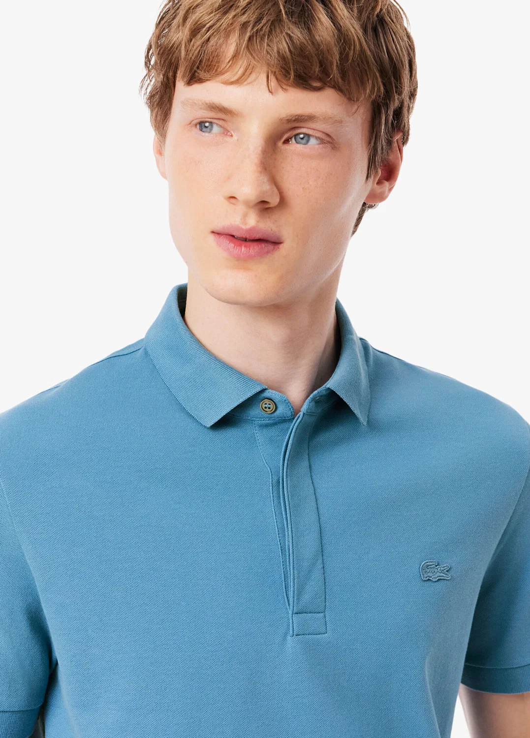 Футболка поло Lacoste Paris, синяя — фото 4