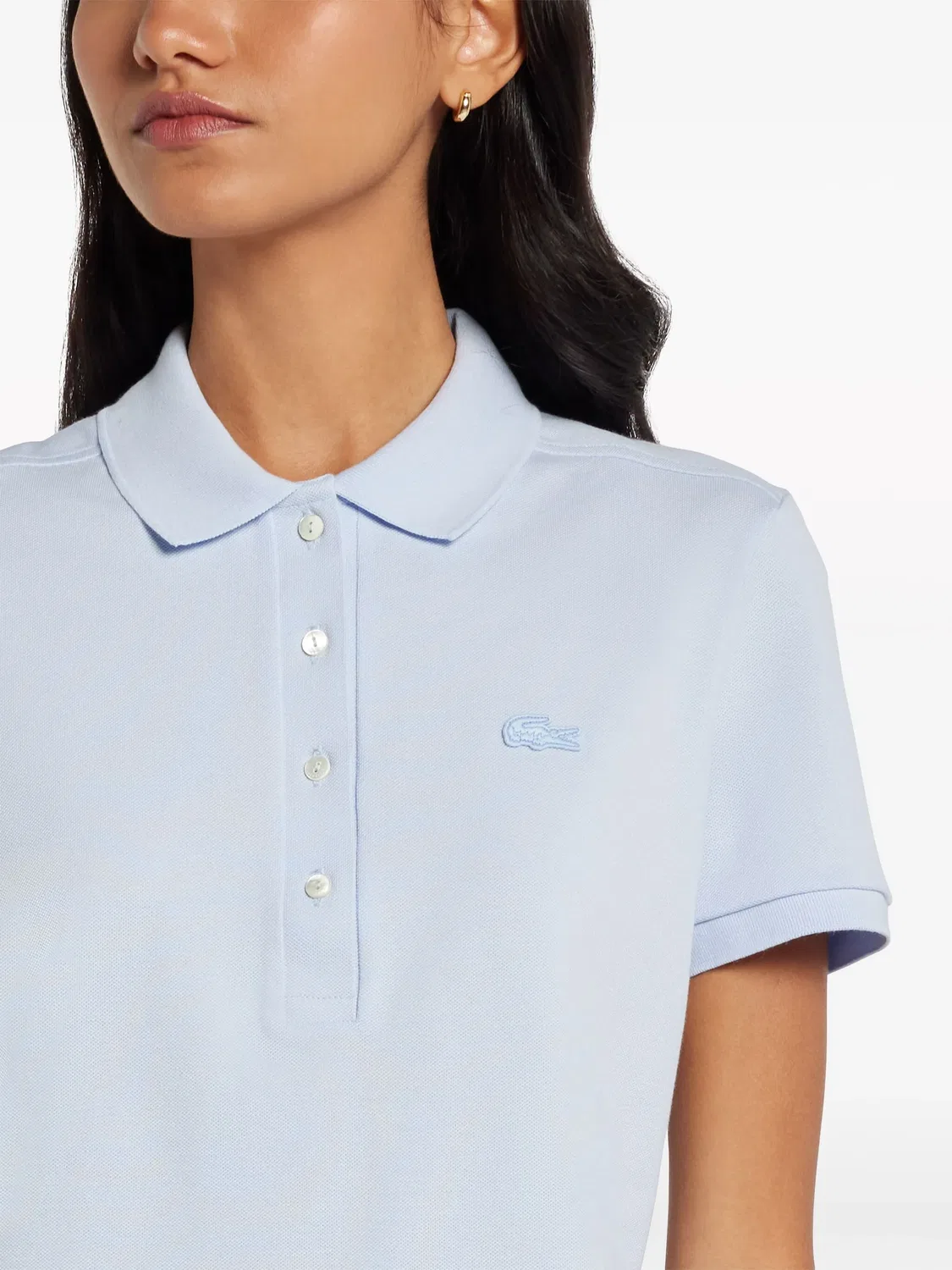 Поло с логотипом на аппликации Lacoste, нежно-голубой — фото 4