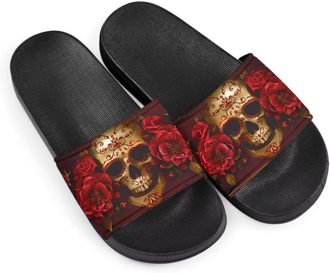 

Тапочки Howilath с оригинальным узором для женщин и мужчин, нескользящие шлепанцы с одной лямкой, открытый носок, мягкая подошва, плоские сандалии, красный