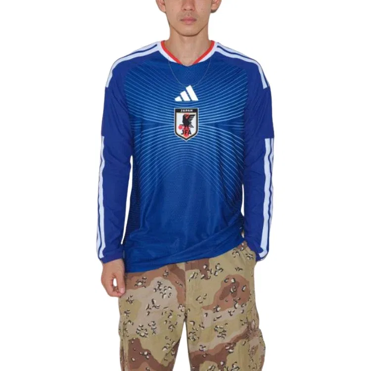 Мужская футболка с длинным рукавом Japan Blue Ash Blue Adidas, синий — фото 3