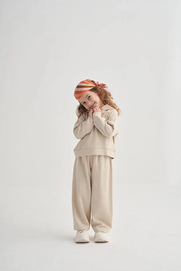 Детский комплект для девочек с капюшоном Oliven The Kid, Nude Color
