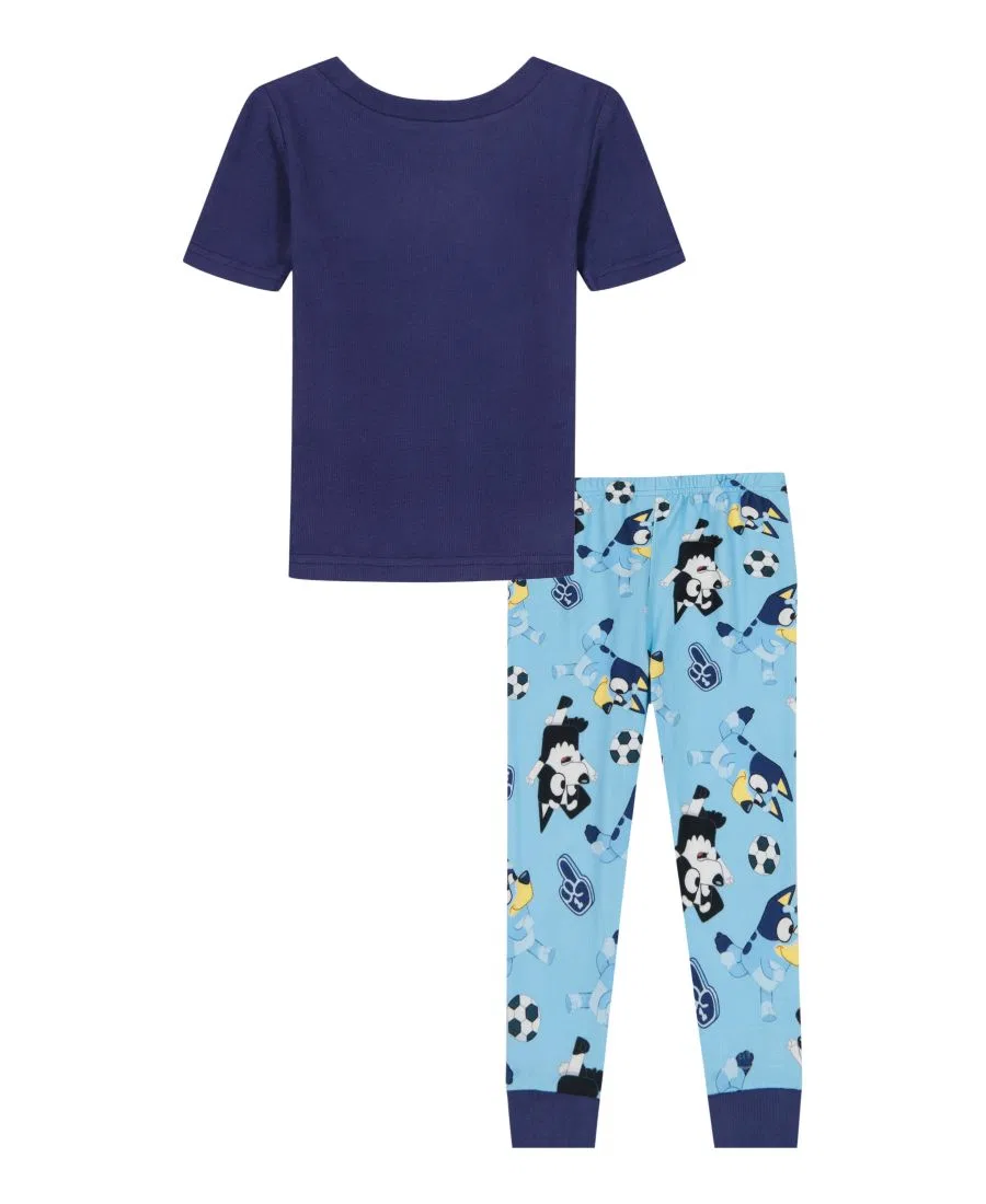 Комплект из футболки и джоггеров с принтом Go Blue Bluey, Blue/Navy — фото 2