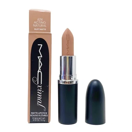 Помада матовая Silky 3.5 г Acting Natural Warm Toned Light Nude Beige Mac, Color: 624 Acting Natural Warm Toned Light Nude Beige