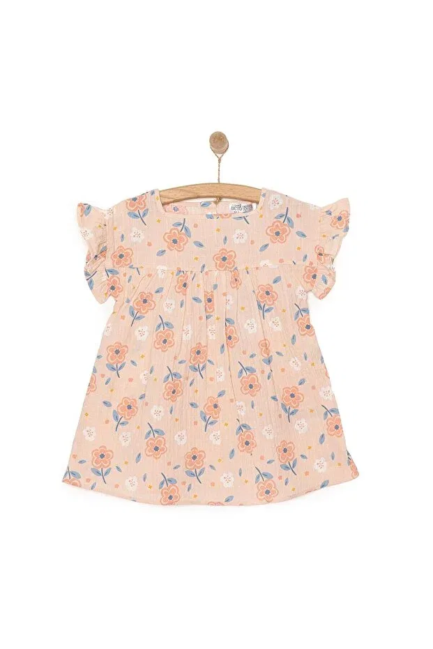 Детское платье для девочек с цветочным принтом Hellobaby flowers girl dress Ebebek Hello Baby, Salmon