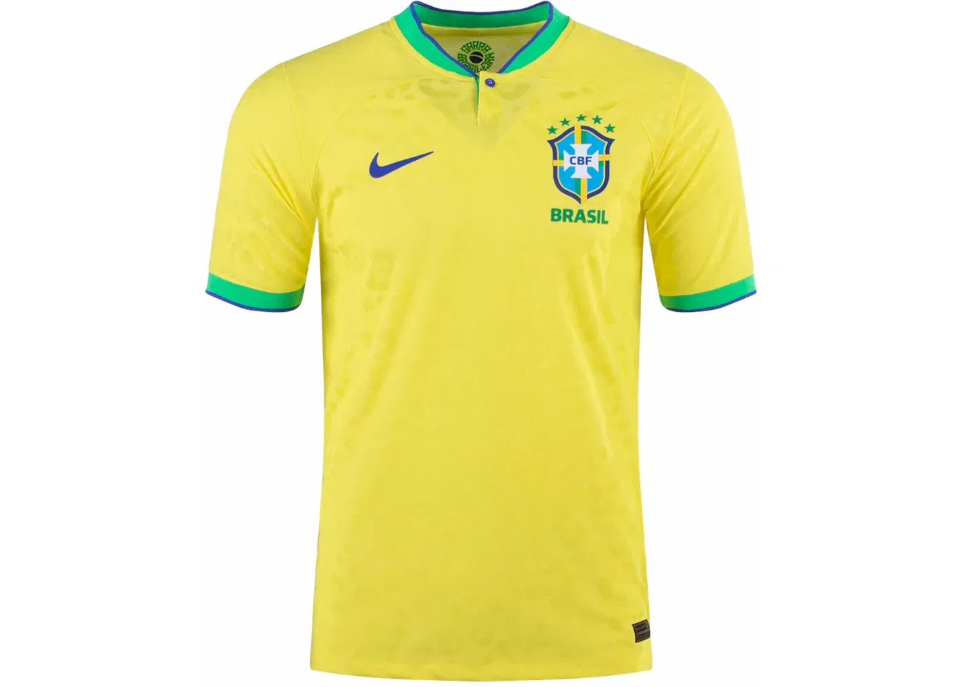 Мужская футбольная футболка с длинным рукавом Nike Brazil 2022/23 Stadium Home ADV Dri-FIT, Dynamic Yellow/Green