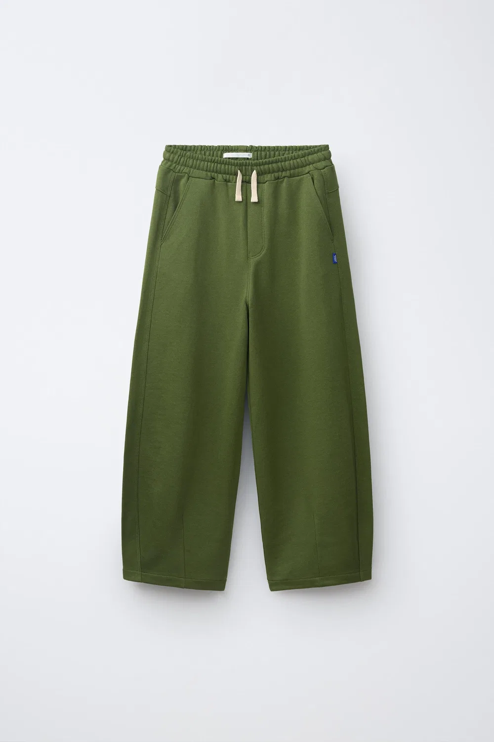 Плюшевые брюки "Бочка" ZARA, GREEN