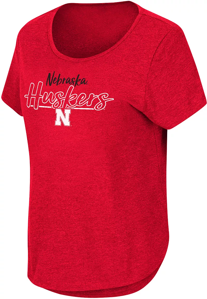 

Женская футболка Colosseum Nebraska Cornhuskers Scarlet с закругленным краем