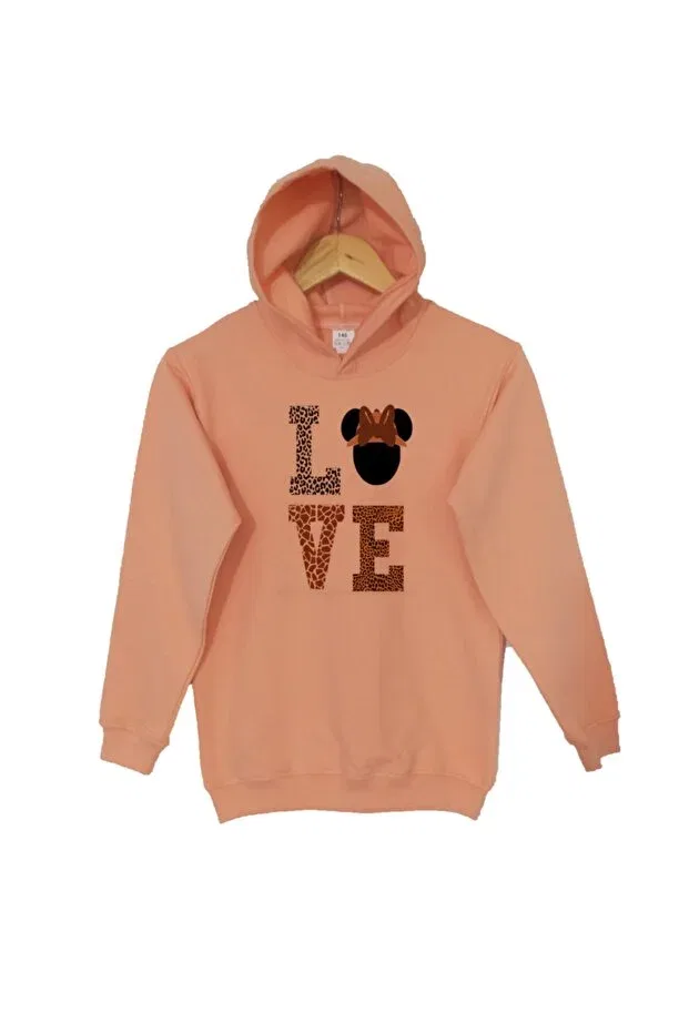 Детское худи для девочек с принтом Love Digital Print Raf Coll, Pudded Pink